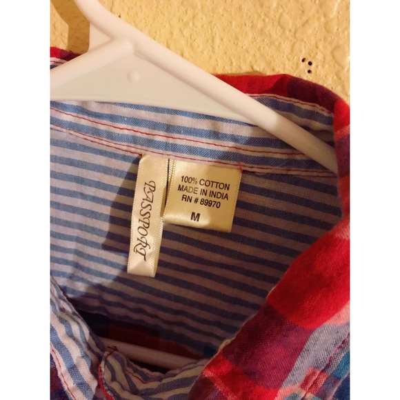 Red and Blue plaid button up - Picture 2 of 2